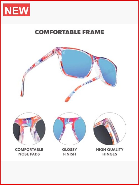 Lightweight Polycarbonate Square Sunglasses with Polarized UV400 Protection